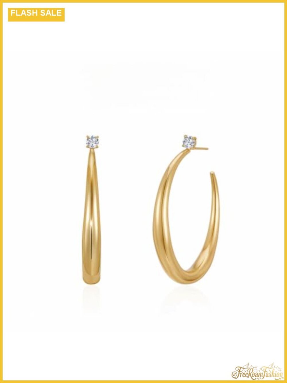 Tapered Crystal Hoop Earrings for Women - Statement Jewelry